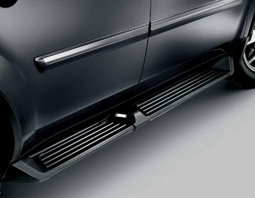 protect the side of your vehicle from splashes and road debris RUNNING BOARDS WITH LIGHTS Added luxury appearance and the functionality of surefooted entry Tightly-integrated, custom design ensure a