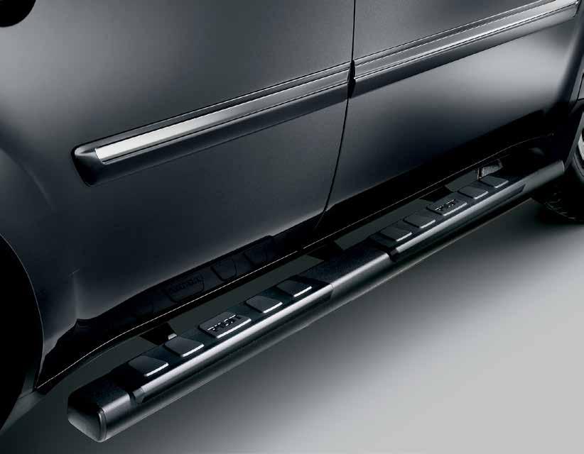 BARS, BLACK Embossed side step pad provides added traction when entering and exiting your vehicle Tightly-integrated, custom design ensure a factory-installed look