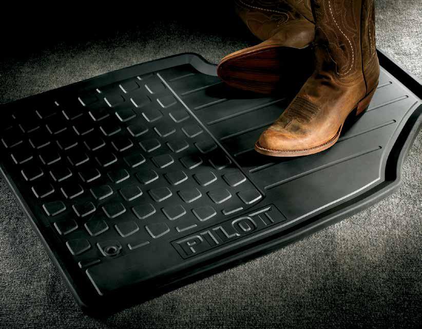 ALL-SEASON FLOOR MATS Includes custom-fit functional mats for maximum carpet protection Includes 1st, 2nd and 3rd-row floor mats Specially designed to trap sand, salt, dirt and