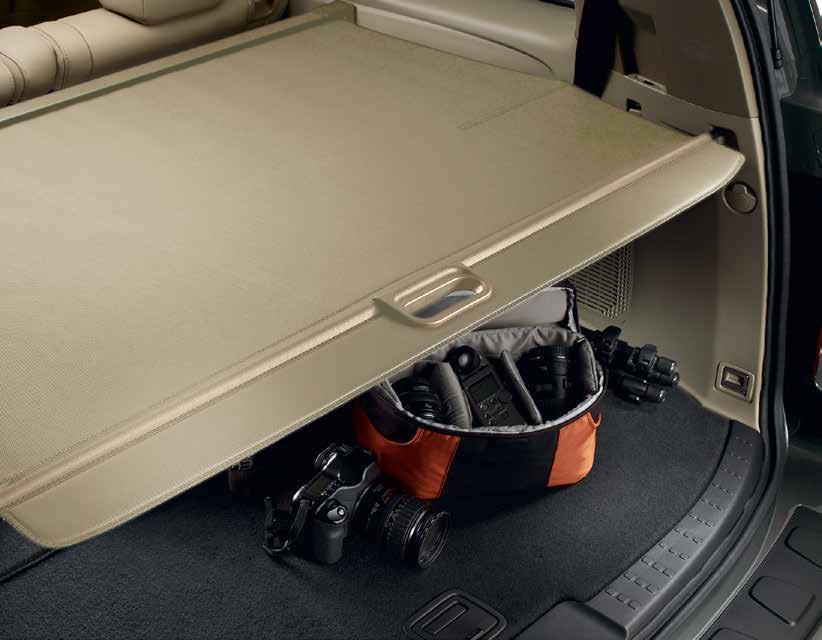 2015 PILOT INTERIOR ACCESSORIES CARGO COVER Retractable cover keeps your valuables out of sight and out of the sun Mounts behind the