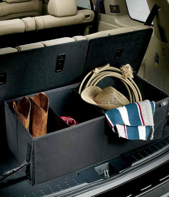 to the vehicle with included straps CARGO TRAY Protects against inevitable spills and wear Molded to fit