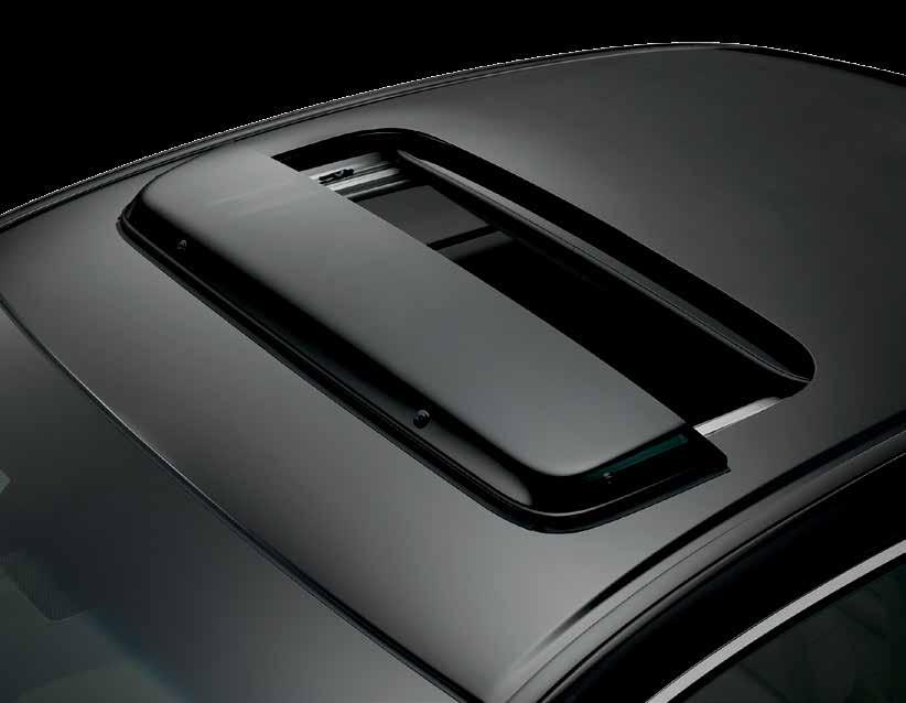 the mask Felt-lined backing provides a smooth, protective fit Storage bag included MOONROOF VISOR Tinted acrylic molded to perfectly fit your Honda Helps reduce glare