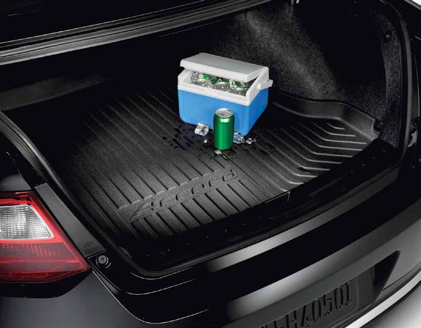 TRUNK TRAY Keeps your trunk floor looking new contoured to help protect the trunk from sharp, wet or soiled cargo Custom-molded to fit the trunk area of your Honda