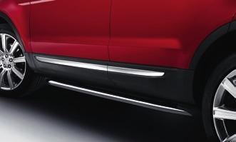 Side Steps* VPLVP0255 Pure and Prestige VPLVP0208 Dynamic The Evoque s side steps, complete with a rubber tread mat and brushed stainless steel trim,