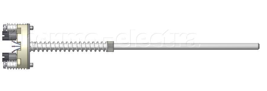MI 2027 Springloaded resistance insert Mineral insulated, 316SS sheathed insert with 125mm central spring design. Designed for NPT mounted Nipple Unions Nipple and Thermowells connections.