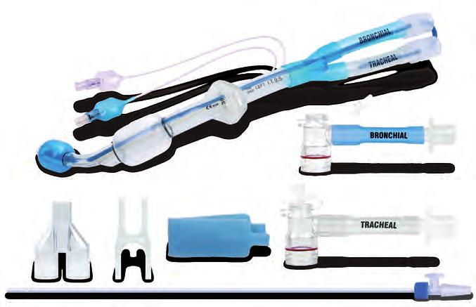 6 Anesthesia DOUBLE-LUMEN BRONCHIAL TRACHEOSTOMY CANNULA (LEFT RIGHT) PRODUCT CODE: 9263 (left L= 9,5 cm) - 9264 (left L= 7,5 cm) - 9265 (left L= 8,5 cm) - 9266 (right L= 8,5 cm) - 9267 (right L= 7,5