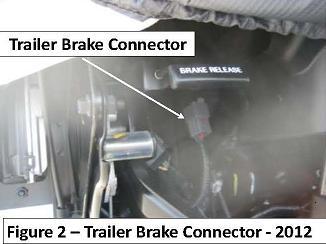 2012 MY F53/ F59 - Trailer Brake Controller New Trailer Brake Controller Wire Take Out Location: 2011 MY (Q 206) To improve customer access and service to the connector it has been relocated