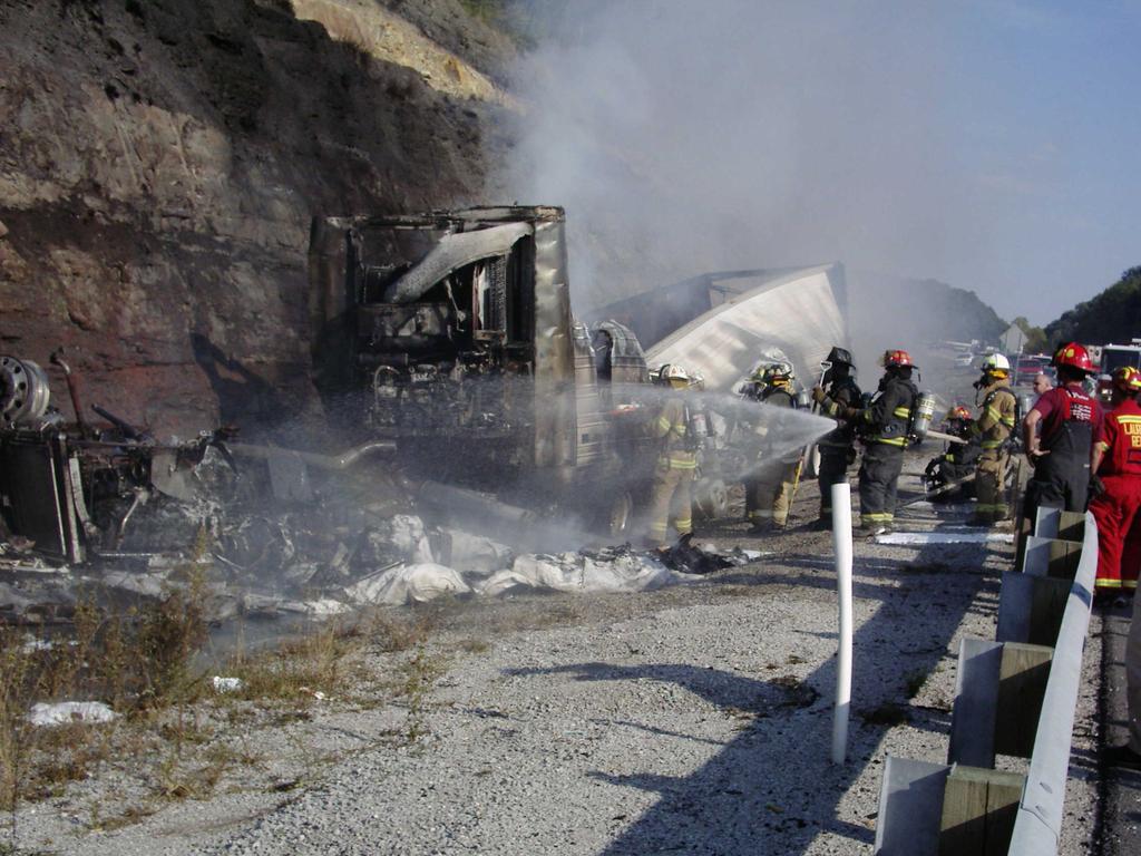 Semi-Tractor Trailer Driver Hauling Chicken Dies After Striking A Rock Wall Incident Number: 07KY070
