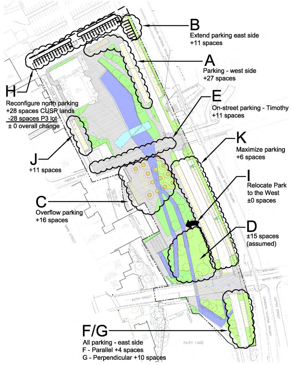 Figure 5: CUSP Parking Options Key Map