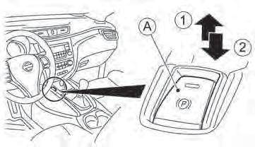 PARKING BRAKE SWITCH NPA1270 The electric parking brake can be applied or released by operating the parking brake switch ja. To apply: Pull the switch ja upj1 the indicator light will illuminate.
