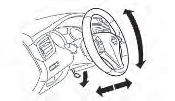 STEERING WHEEL SUN VISORS MIRRORS INSIDE REAR-VIEW MIRROR WARNING NPA1272 Do not adjust the steering wheel while driving.