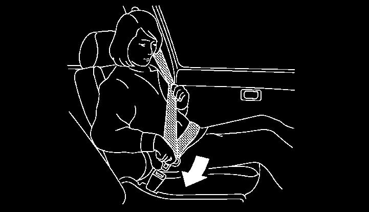 THREE-POINT TYPE SEAT BELT WARNING Do not ride in a moving vehicle when the seatback is reclined. This can be dangerous. The shoulder belt will not be against your body.