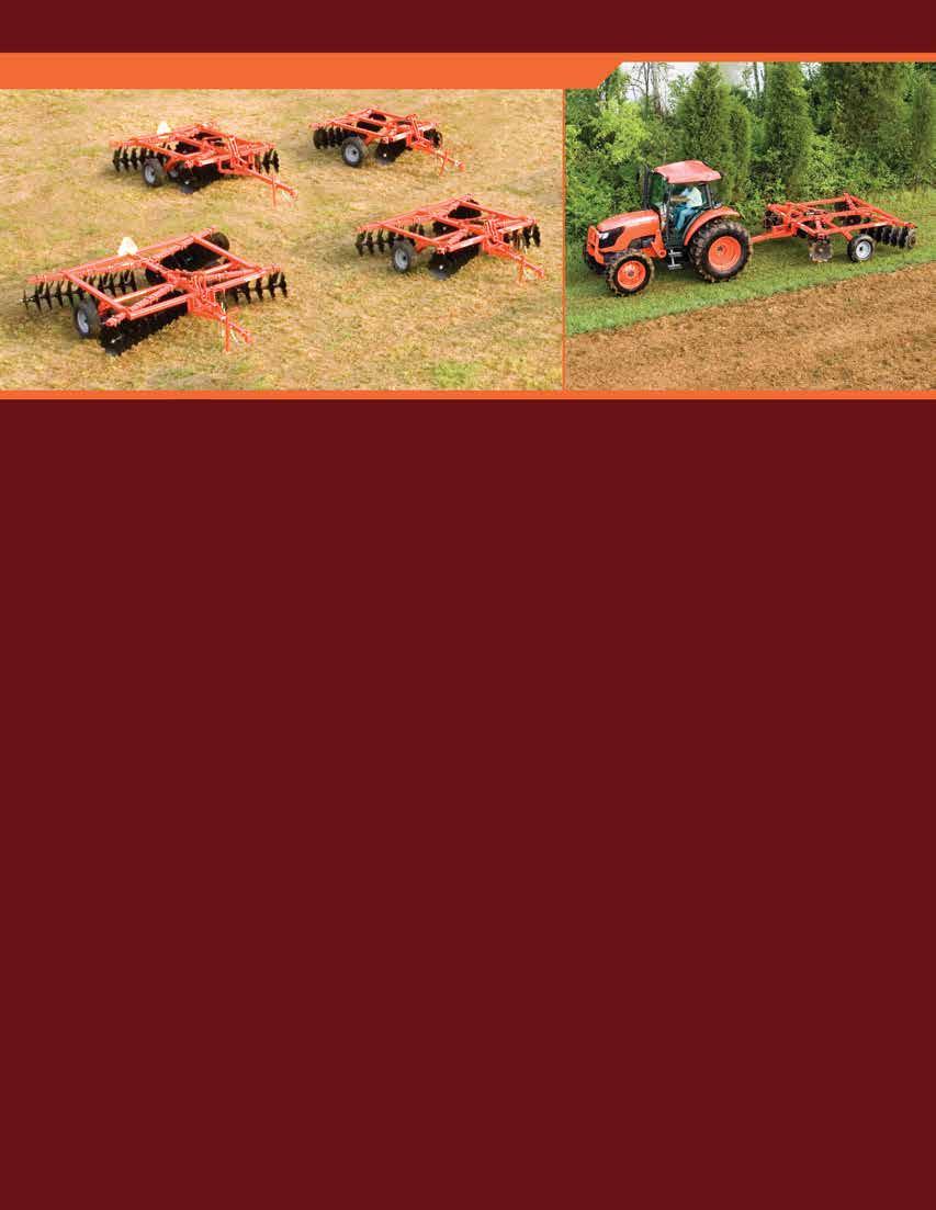 TW5 and TW6 Tandem Wheel Disc Harrows TW5 SERIES 8-9 6 Models Tufline s TW5 Series Tandem Wheel Disc are designed for 35 to 65 horsepower tractors.