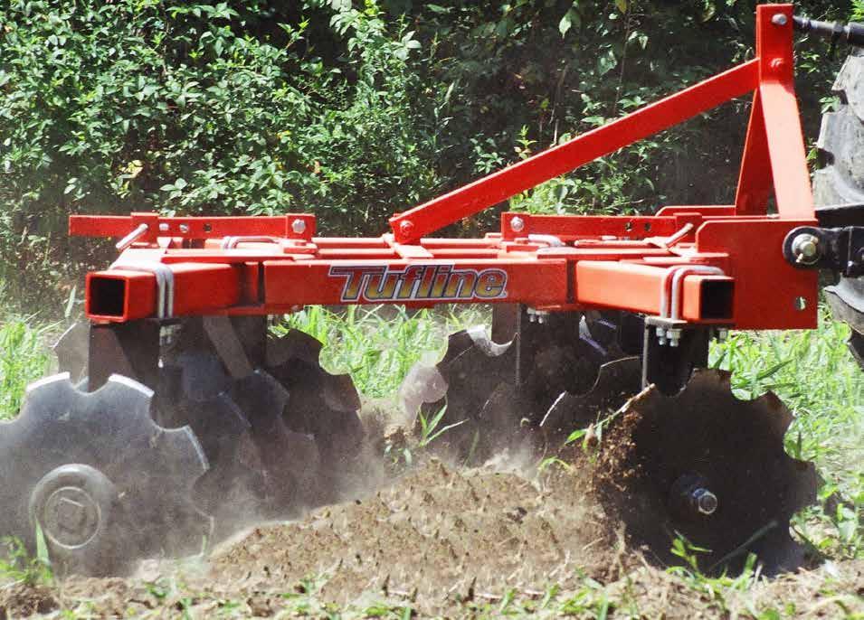 THE SERIES Lift Tandem Disc Harrows Designed for 25 to 45 horsepower tractors Available in 5 6, 6 4 and 6 8 cutting widths 3 Square tubing frame Flangette ball bearings Or pillow block ball bearings