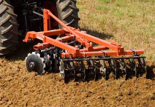 LO40 SERIES Heavy Lift Offset Disc Harrow Designed for 60 to 120 horsepower tractors Available in 6 2 to 9 cutting widths 4 Square tubular frame Adjustable gang angle 1 1/2 RC Square cold drawn axle