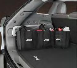 Has two pockets and fits inboard or outboard of Jeep brand Management System Bar Cherokee 2018 2014 E Off-Road ccessory Kit includes tow strap and gloves in a soft bag with Jeep 82213731B 0.