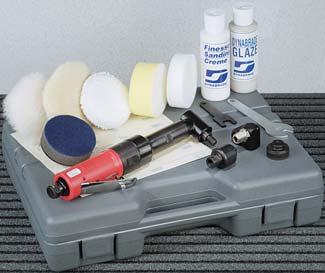 PAINT FINISHING TOOLS RIGHT ANGLE POLISHERS 18073 18068 18058 18055 Pistol Grip Eraser Disc/Buffing Versatility Kit 18073 Versatility Kit Includes: 18068 Pistol Grip Buffer with 50126 Hook-Face