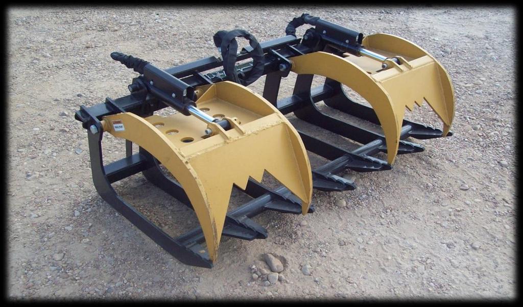 GRAPPLE GR(D) D= DOUBLE TOPS GR(S) S= SINGLE TOP New Design includes 2 1/2" X 7 Cylinders Grapple Back has 1/2" tines w/10 3/8" Spacing 2 7/8 Support Pipe in Front Acts as Skid for Depth Control