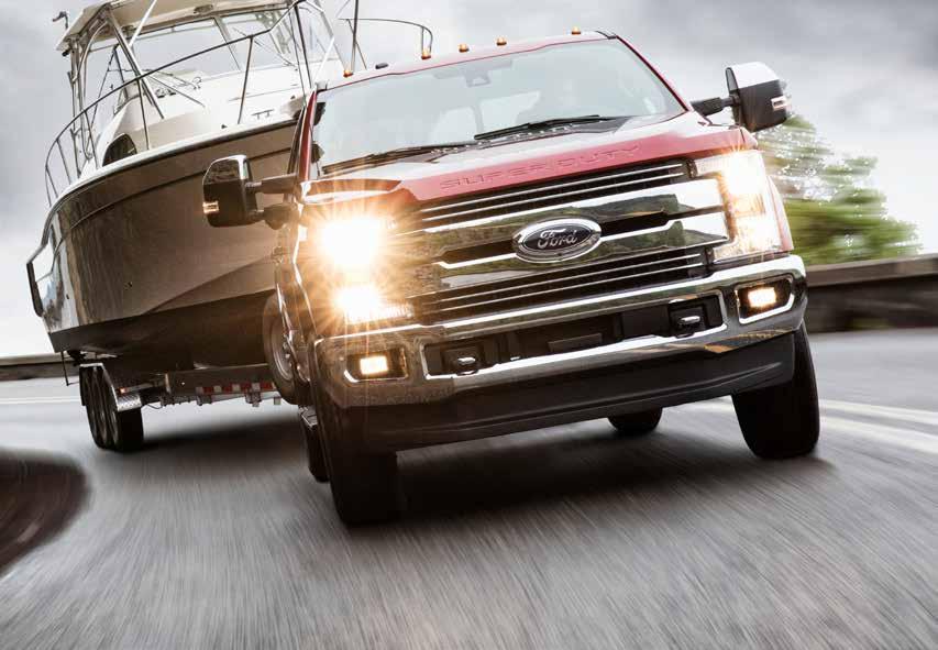 Super Duty Pickups THE NEW MEANING OF TOUGH HORSEPOWER 450 hp @ 2,800 rpm (1) TORQUE 935 lb.-ft. @ 1,800 rpm (1) CONVENTIONAL TOWING up to 21,000 lbs. (2) 5TH-WHEEL TOWING up to 27,500 lbs.
