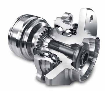 With the patented face spline, FAG has developed a wheel bearing that simplifies assembly, increases the transferable torque by 50%, saves 10% of weight, thus reducing CO 2 emissions, and increases
