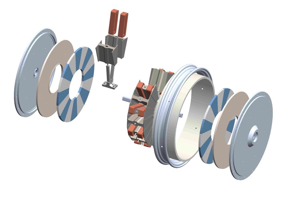 Mechanical assembly of the motor Coils Stator Magnets