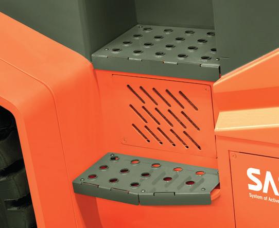 Enclosed cabins are available to suit different applications The low and wide steps and large driver assist grip ensure operator fatigue is minimised in applications that require