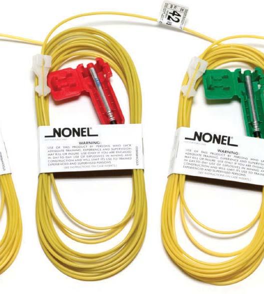 NONE TD units are designed for use with NONE M, NONE EZDET and detonating cord downlines to provide effective and accurate surface timing between blastholes and/or rows of blastholes in surface and