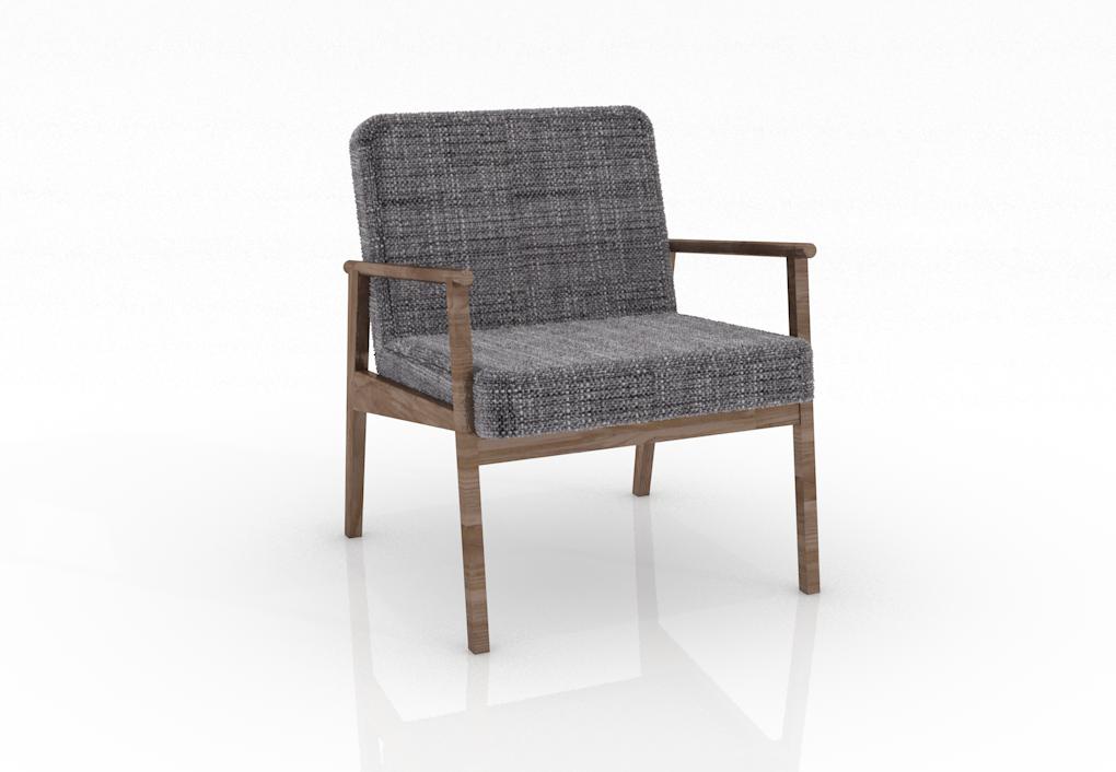 60cm Height - 90cm Depth - 70cm Seat Height - 44cm Dark wooden frame with grey upholstered padded seat and back.