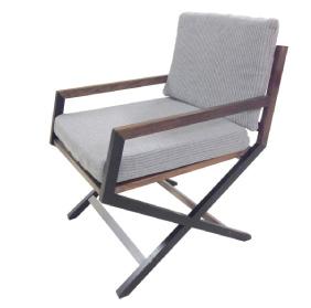 73cm Seat Height - 42cm Dark wooden legs with upholstered seat and back.