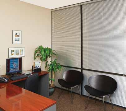 1 Aluminum Business Class Mini Blind Features Stocked Sizes of Most Common Office Sizes 1 Wide 6 Gauge, Crease and Static Resistant Aluminum slat 2-Year Limited Warranty Heavy-duty Metal Headrail