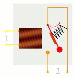 When a voltage is applied to the solenoid coil, an electromagnet field results. This causes the armature to be attracted to the coil core.