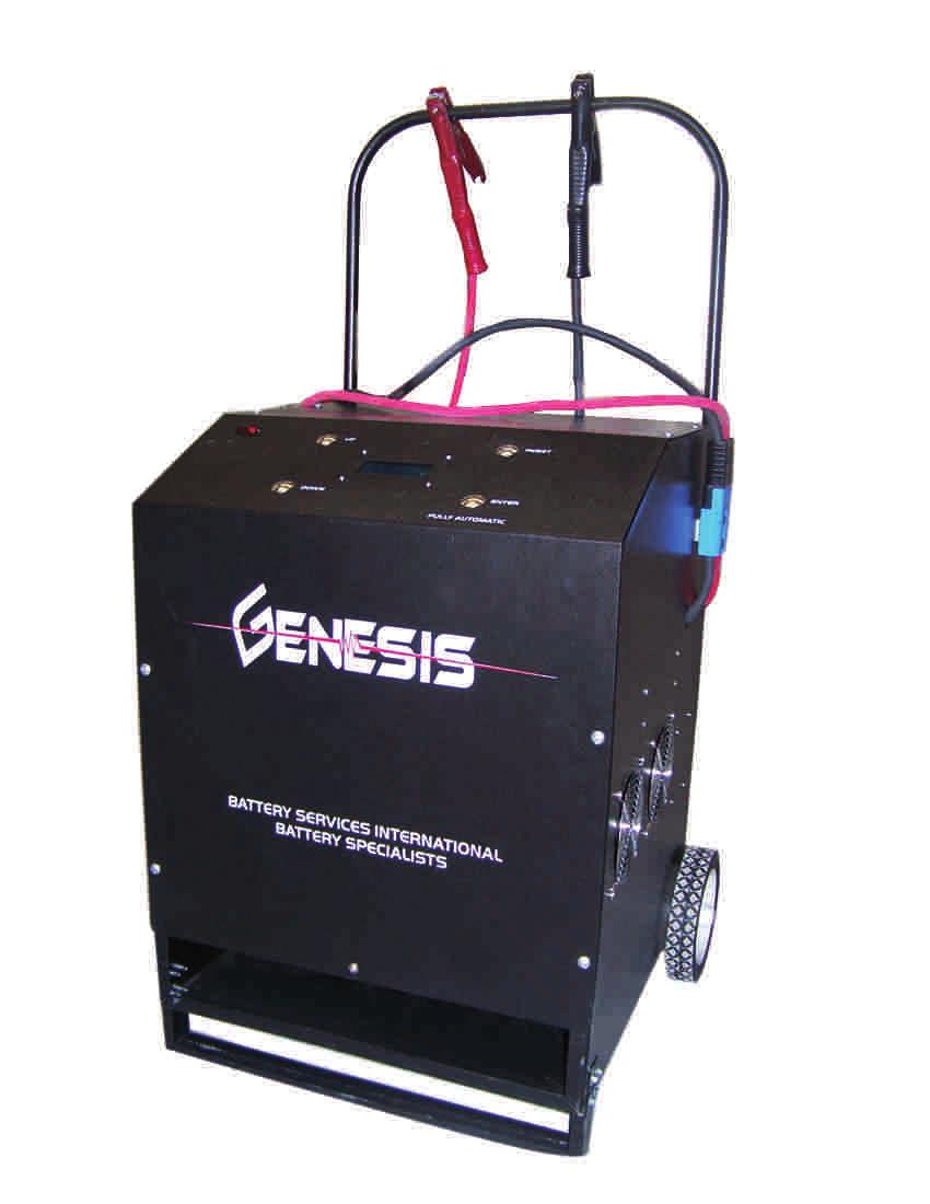 GENESIS INDUSTRIAL REGENERATOR & CHARGER Guaranteed Safe Reliable Effective Forklift Battery Can regenerate or charge any 24, 36, 48, 60, 80, 120 volt industrial batteries.