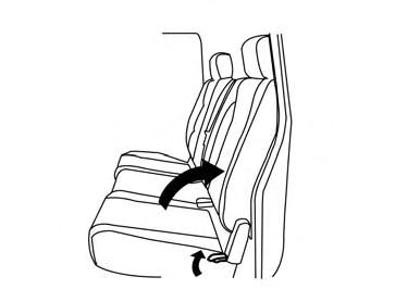 When returning the seatbacks to the upright position, be certain they are completely secured in the latched position.