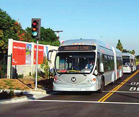 bus system performance. These are described in more detail below. The Orange Line in California is one example of BRT service.