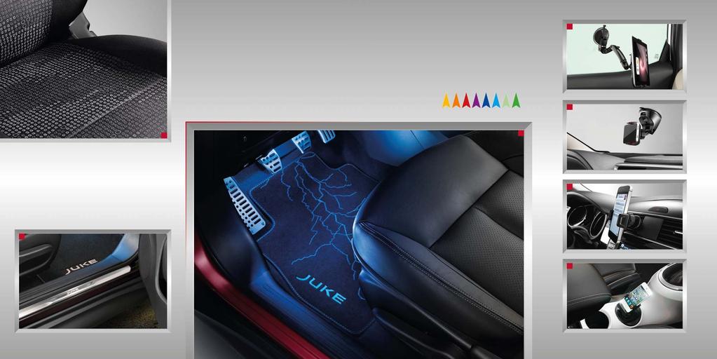 4 LOOK INSIDE From ambient light which matches your colour theme to tablet holders and sports pedals, tailor JUKE s interior to suit your style and needs.
