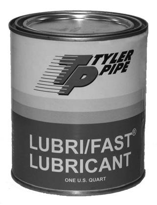 larger diameters. LUBRI/FAST LUBRICANT No. Size 005148 Quart LUBRI/FAST The unique LUBRI/FAST formula makes joining TY-SEAL gaskets easier and faster because it's so slick!