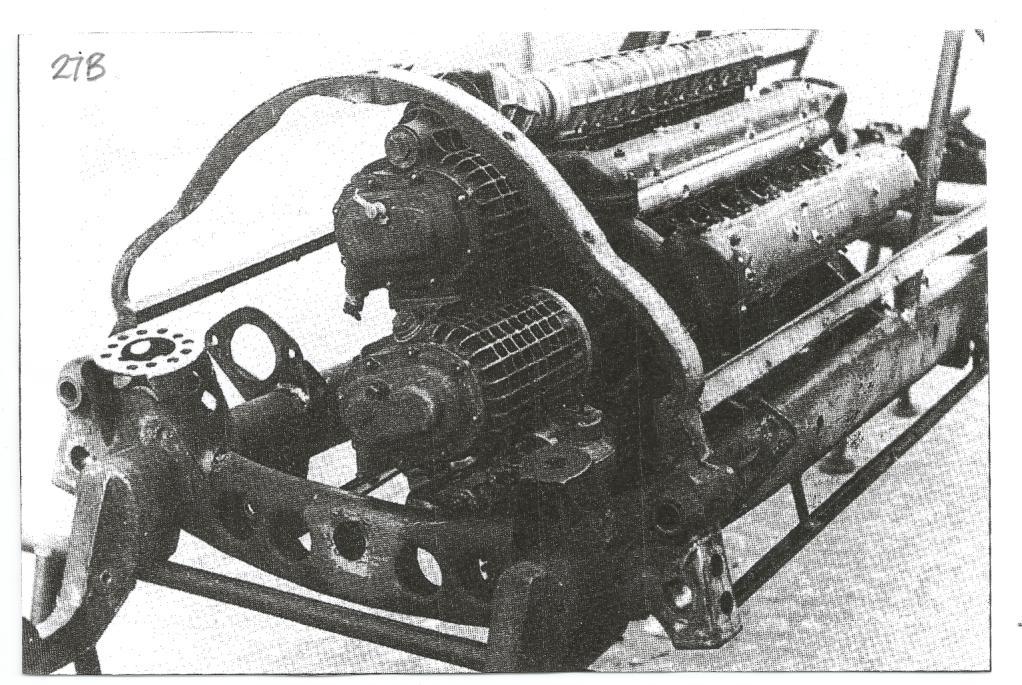 Fig. 27B 1949 Ferrari 125GPC/49 60V12 55/52.5 1.048 1,497 cc Showing the 2-stage Roots superchargers and the original inlet manifold.