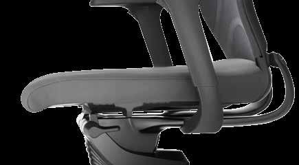 The seat and back construction can tilt synchronously from the horizontal by up to 12 in the