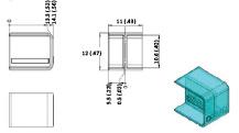 Dimensional Drawings 5) Single-sided endcap for top-bending modules - 57112 6) Double-sided endcap for top-bending modules - 57114 16.10 (.63) Product 57112 11.6 (.46) 14.10 (.56) 8 0.4 (.02) 1 (.
