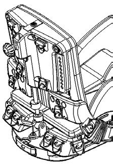 Left chair side: Pull the leg support forward but do not remove any bolts not described. Remove the bolt (D).