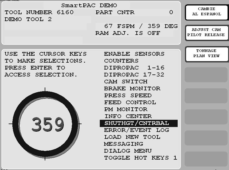 1115200 RamPAC User Manual Figure 3-17. SmartPAC 2 Main Run Menu 1.