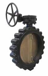 Body: Cast Iron ASTM A126 Class B Disc: AlBr (Aluminum Bronze) Stem: 416 Stainless Steel Liner: EPDM 2" thru 12" rated at 200 WOG 14" thru 48" rated at 150 WOG These valves are based on our M Series,