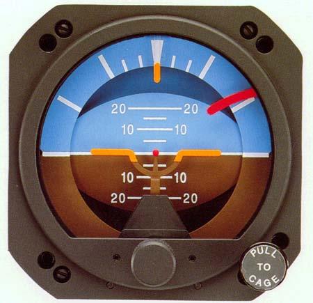 Section 7 Description of the Airplane and Systems Columbia 350 (LC42-550FG) PICTURE OF THE ATTITUDE INDICATOR Figure 7-9 The roll is indicated by displacement from a fixed white index at the top of