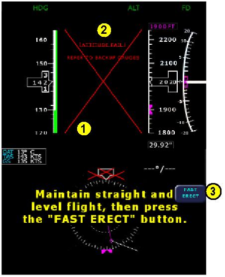 Section 7 Description of the Airplane and Systems Columbia 350 (LC42-550FG) Recoverable Attitude In the unlikely event of a recoverable attitude data failure, all normal button labels will be removed