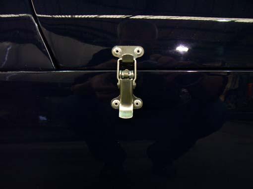 There are two different types of bonnet fixings that Westfield supply. The basic one is a pair of over centre catches and latches. The optional upgrade is a pair of key operated bonnet locks.
