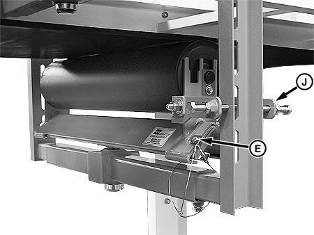 Roll Assembly J. Handle 10. Slide roll assembly (H) on rotating weldment (G).
