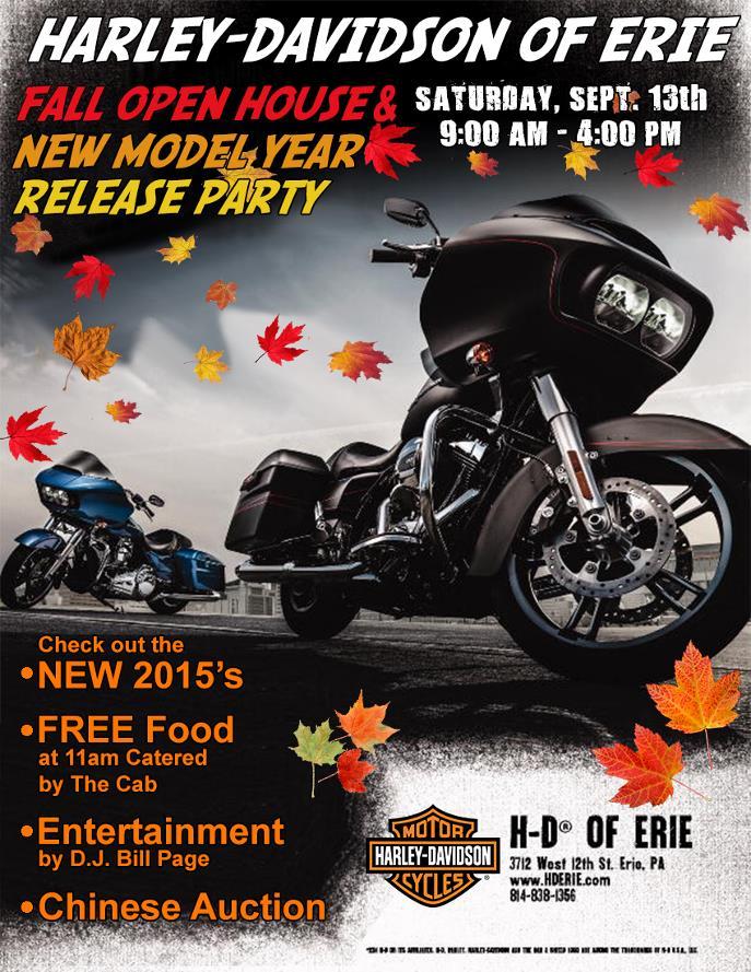 H-D of Erie 2015 Model Year Release Party & Fall Open House Sept.