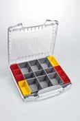 : 367 x 316 x 53 mm Weight: 1.2 kg Sortimo i-boxx equipped with 48 x Inset boxes A3 red, 1 x I44 grey incl. 2 dividers. i-boxx 72 empty I-72 Ref. no. 6000000352 Dim.: 367 x 316 x 72 mm Weight: 0.