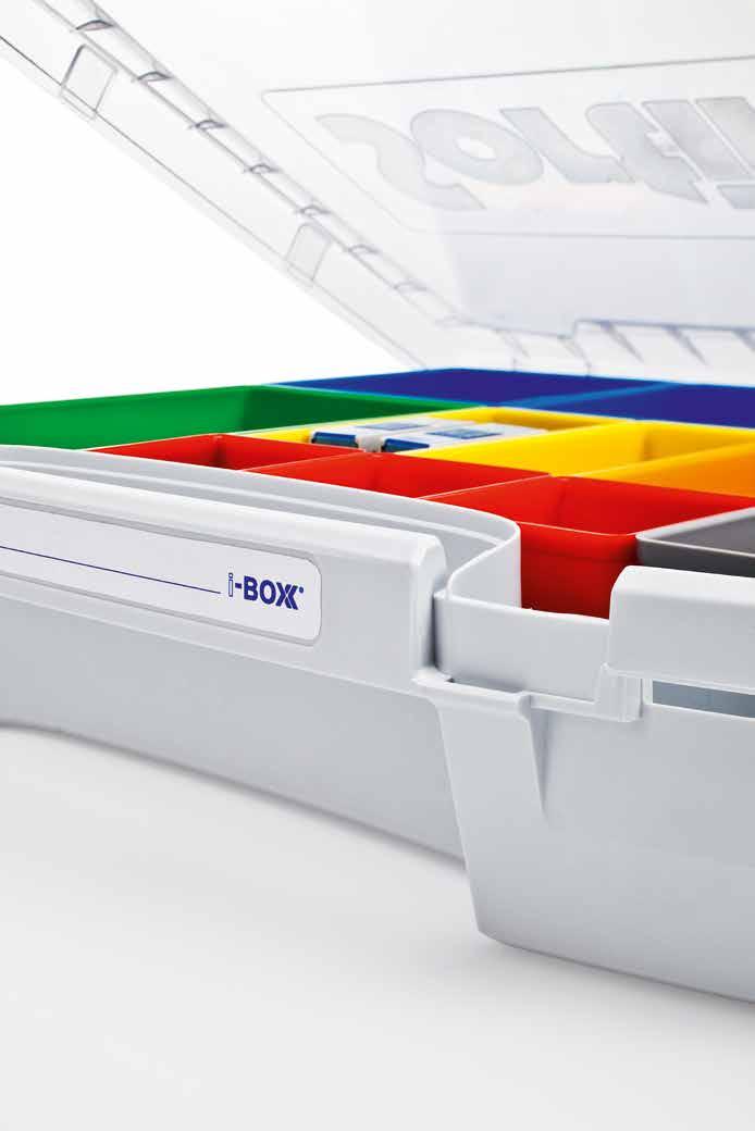 2 kg Sortimo i-boxx equipped with 5 x A44 red, 2 x B44 yellow, 4 x C44 blue, 1 x I44 grey incl. 2 dividers. i-boxx 72 A3 I-72 A3 Ref. no. 6000000353 Dim.: 367 x 316 x 72 mm Weight: 1.