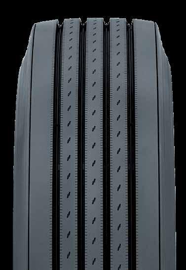 M177 LONG HAUL STEER TIRE The M177 is a deep, 18/32" steer tire designed to deliver long, even wear for long haul operations.